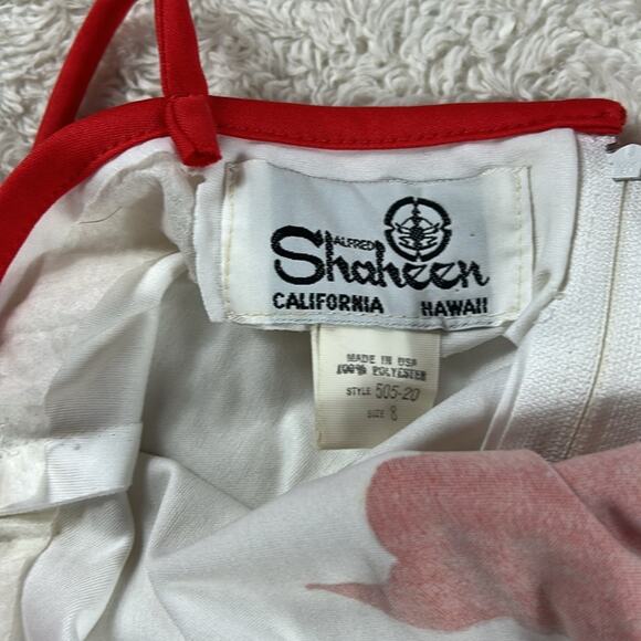 Vintage 70s Alfred Shaheen graphic print red flower maxi dress, 8 - Picture 8 of 15